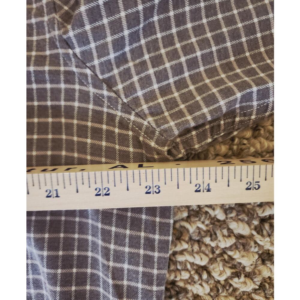 Banana Republic Men's XL Gray White‎ Slim Fit Luxe Flannel Button Down Shirt - Picture 5 of 5